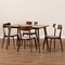 Baxton Studio Nori Light Beige Upholstered and Walnut Wood 5-Piece Dining Set 168-10813-10807 - alternate 4